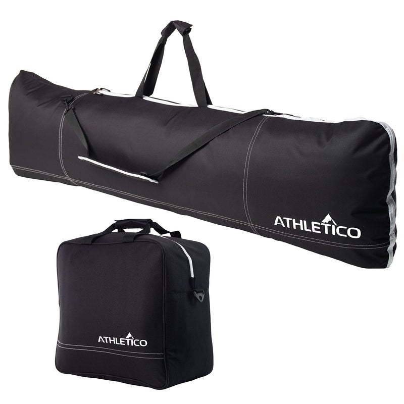 Athletico Padded Two-Piece Snowboard and Boot Bag Combo | Store & Transport Snowboard Up to 165 CM and Boots Up To Size 13 | Includes 1 Padded Snowboard Bag & 1 Padded Boot Bag (Black) - Image 1